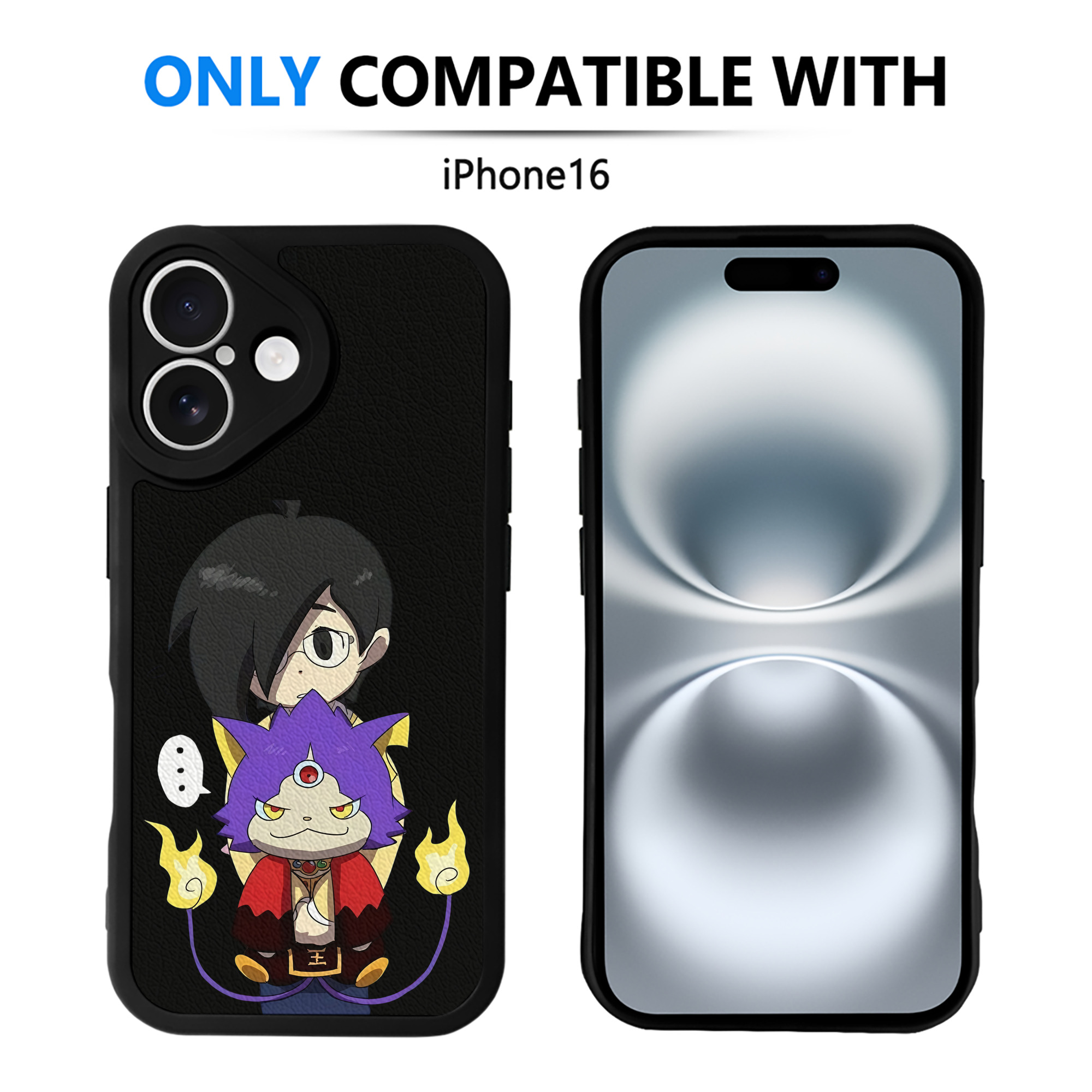 （画像用） 妖怪ウォッチ Yo-kai Watch 【iPhone 16シリーズ対応】シリコンスマホケース（レザー調） 材質：シリコン